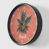 Vintage Ananas Sommerurlaub Personalisiert Uhr (Winkel)