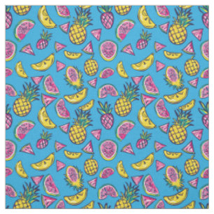 Vintage-Ananas-Tropenmuster Stoff