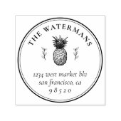 Vintage Ananas Tropische Rücksendeadresse Permastempel (Design)