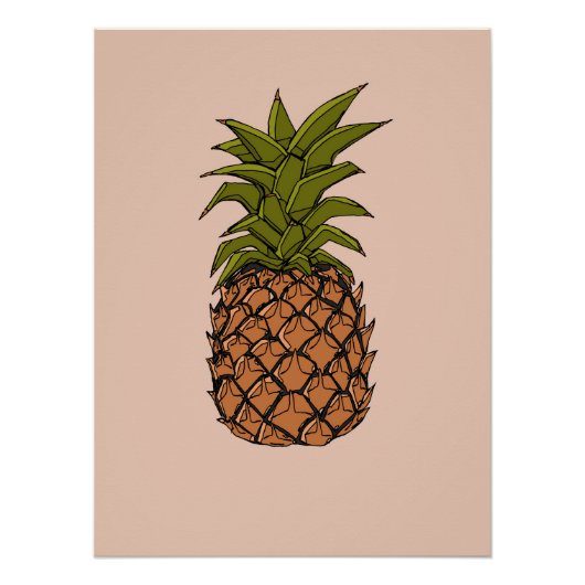 Vintage-Ananasfrucht Poster (Vorderseite)