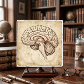 Vintage Anatomical Brain Ink Sketch Sepia Fliese