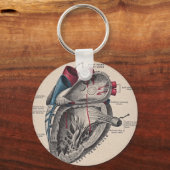 Vintage Anatomical Heart Schlüsselanhänger (Vorderseite)