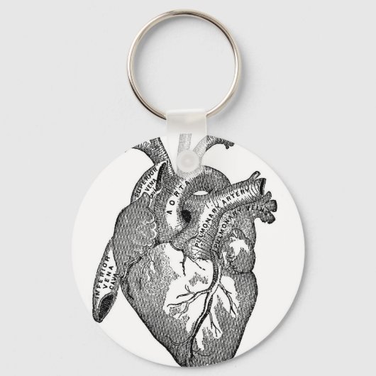 Vintage Anatomical Heart Schlüsselanhänger (Vorderseite)