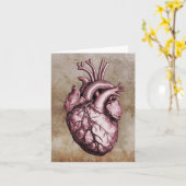 Vintage anatomical illustration of the human heart karte (Gelbe Blume)