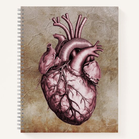 Vintage anatomical illustration of the human heart notizblock (Vorderseite)