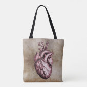 Vintage anatomical illustration of the human heart tasche (Rückseite)