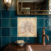 Vintage Anatomical Lungs Illustration Sketch Fliese