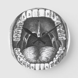 Vintage Anatomical Mouth Runde Wanduhr