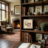 Vintage Anatomical Skull Ink Drawing Sepia Fliese