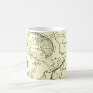 Vintage Anatomie Anterolaterale Region des Schädel Kaffeetasse