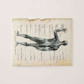 Vintage Anatomie-Buchseiten Puzzle (Horizontal)