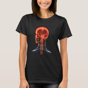 Vintage Anatomie des Menschen Gehirn farbenfrohe H T-Shirt