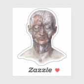 Vintage Anatomie des Menschen, Kopf-Throat-Nase Aufkleber (Blatt)