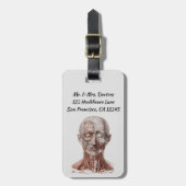 Vintage Anatomie des Menschen, Kopf-Throat-Nase Gepäckanhänger (Vorderseite vertikal)