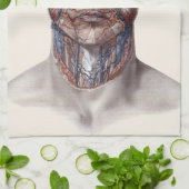 Vintage Anatomie des Menschen, Kopf-Throat-Nase Geschirrtuch (Gefaltet)