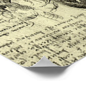 Vintage Anatomie des Menschen Larynx Leg Leonardo  Poster (Ecke)