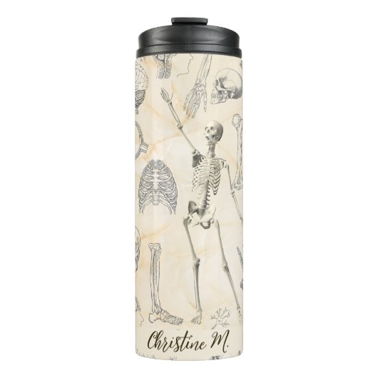 Vintage Anatomie Geek Thermosbecher (Vorderseite)
