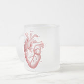 Vintage-Anatomie-Herz-Matte Glas-Tasse Mattglastasse (Vorderseite Links)