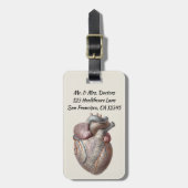 Vintage Anatomie Herzorgane gesund Gepäckanhänger (Vorderseite vertikal)