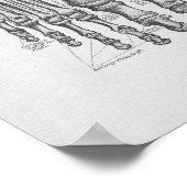 Vintage Anatomie Illustration Foot Bones Poster (Ecke)