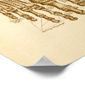 Vintage Anatomie Illustration Foot Bones Poster (Ecke)