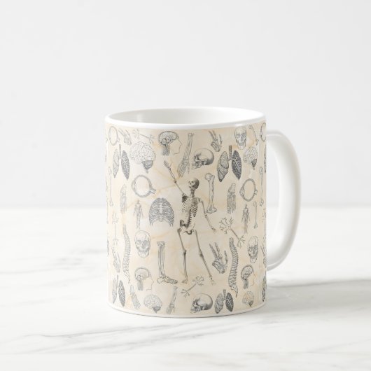 Vintage Anatomie Kaffeetasse (VorderseiteRechts)