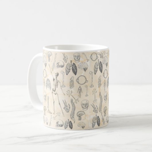 Vintage Anatomie Kaffeetasse (Vorderseite Links)