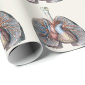 Vintage Anatomie Lunge Herzorgane Blut Geschenkpapier (Rolleneckpunkt)