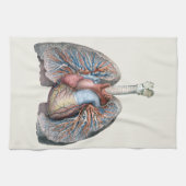 Vintage Anatomie Lunge Herzorgane Blut Geschirrtuch (Horizontal)