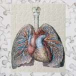 Vintage Anatomie Lunge Herzorgane Blut Puzzle<br><div class="desc">Vintage Veranschaulichung der menschlichen Gesundheit und Anatomie zeichnend mit Organen,  Lungen,  Blutgefäßen,  koronaren Venen und einem Herz. Großartiges Design für Wissenschafts- und Biologiefreaks.</div>