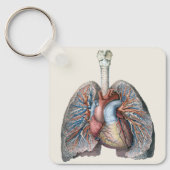 Vintage Anatomie Lunge Herzorgane Blut Schlüsselanhänger (Vorderseite)