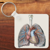 Vintage Anatomie Lunge Herzorgane Blut Schlüsselanhänger (Vorderseite)