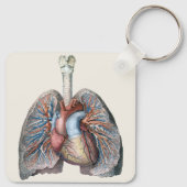 Vintage Anatomie Lunge Herzorgane Blut Schlüsselanhänger (Rückseite)