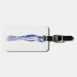 Vintage Anatomie-Muskeln des Beinblau Gepäckanhänger