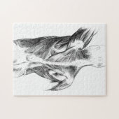 Vintage Anatomie | Rückenmuskeln (ca. 1852) | B/W Puzzle (Horizontal)