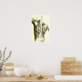 Vintage Anatomie | Rückenmuskeln (ca. 1852) Poster (Küche)