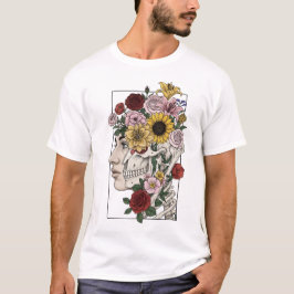 Vintage Anatomie Schädel Blume Doktor T-Shirt