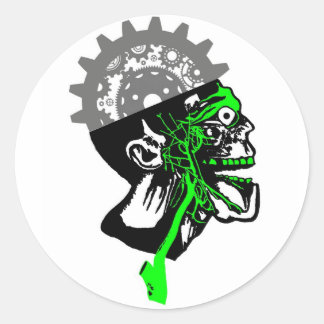 Vintage Anatomie - Steampunkgears Schädelkleber Runder Aufkleber