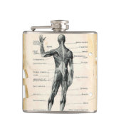 Vintage Anatomie Zeichnend Flachmann (Vorderseite)