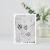 Vintage Anatomie zeichnend Fötus Postkarte (Stehend Vorderseite)