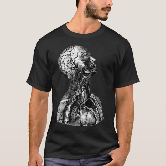 Vintage anatomische Illustration des oberen T-Shirt (Vorderseite)