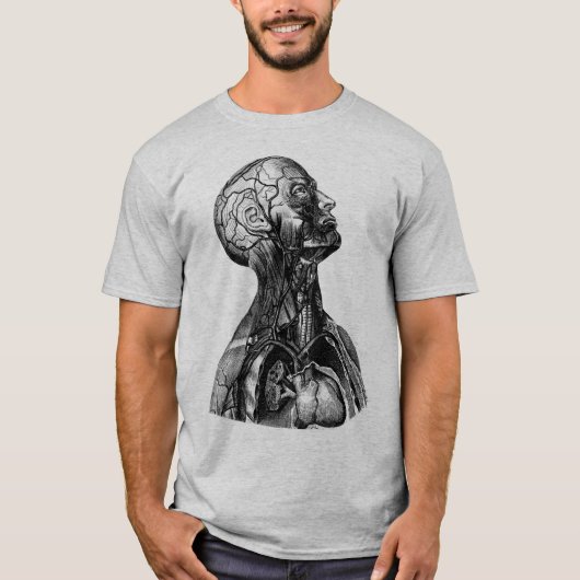 Vintage anatomische Illustration des Oberkörpers T-Shirt (Vorderseite)
