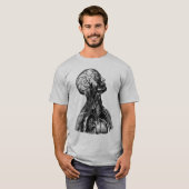 Vintage anatomische Illustration des Oberkörpers T-Shirt (Vorne ganz)