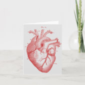 Vintage Anatomische Menschliche Herz Notizkarte Karte (Vorderseite)