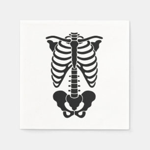 Vintage anatomische Skelett-Rippenkäfig-Grafik Got Serviette