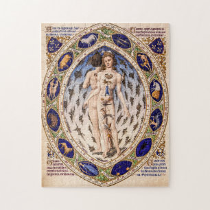 Vintage Anatomische Zodiakmann Himmels Karte Puzzle
