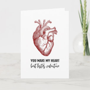 Vintage Anatomisches Herz Valentinstag-Feiertag C Feiertagskarte