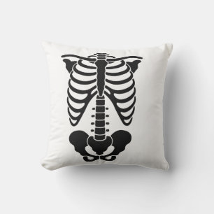 Vintage anatomisches Skelett-Rippenkäfig-Grafik-Go Kissen