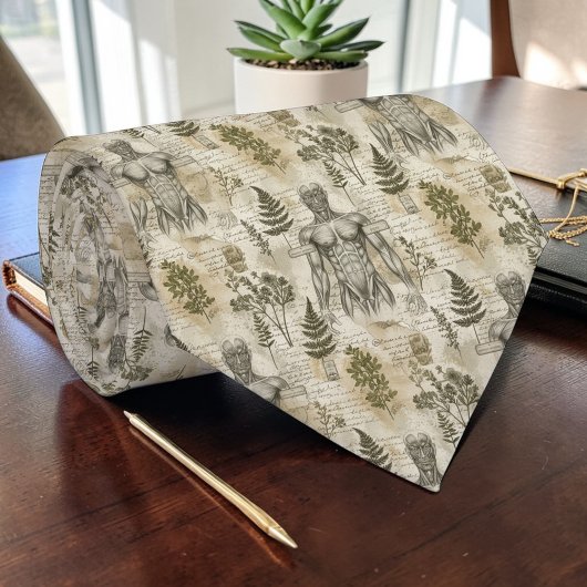 Vintage Anatomy Science Custom Necktie Krawatte