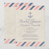Vintage Anchor Bridal Dusche Einladungen (Vorne/Hinten)